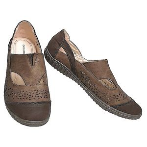 Dr. Cardin Comfort Slip On Suede Sandals Loafers EU 40 Perforated Shoes Flats